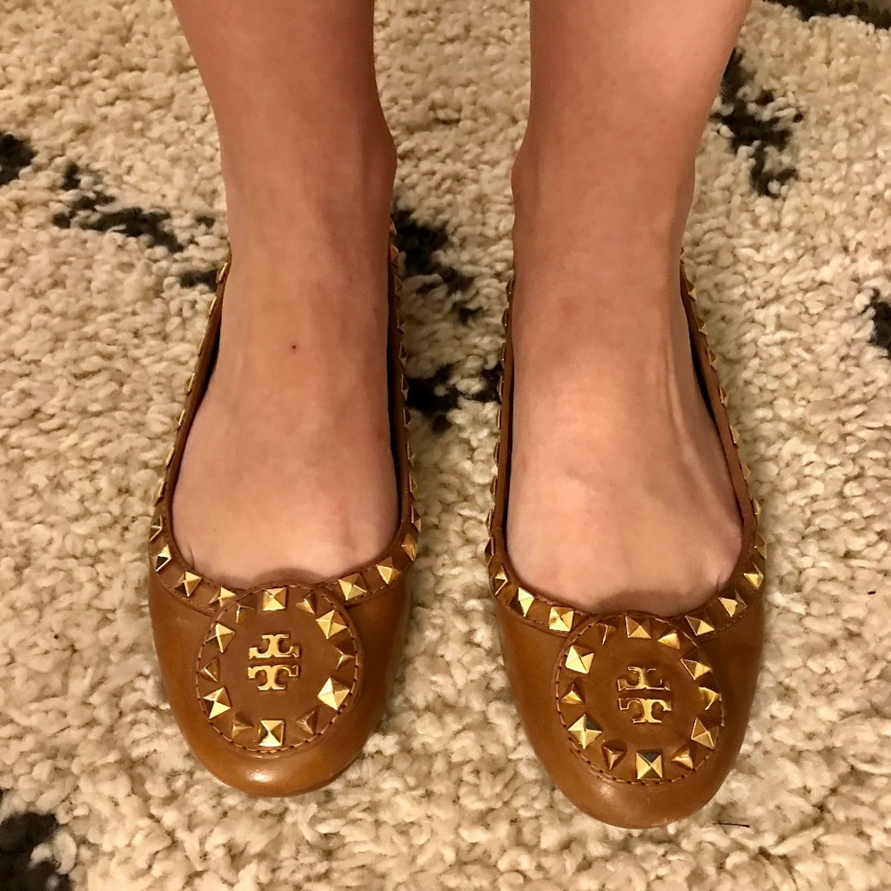 Tory Burch Gold Studded Ballet Flat
